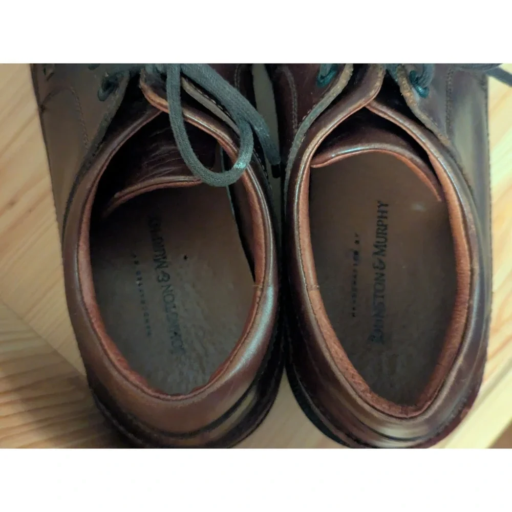 Johnston & Murphy Sz 9.5 Oxford Brown Leather Men Lace Up ‎ Medium